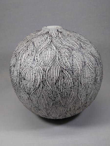 釉線彩大壺